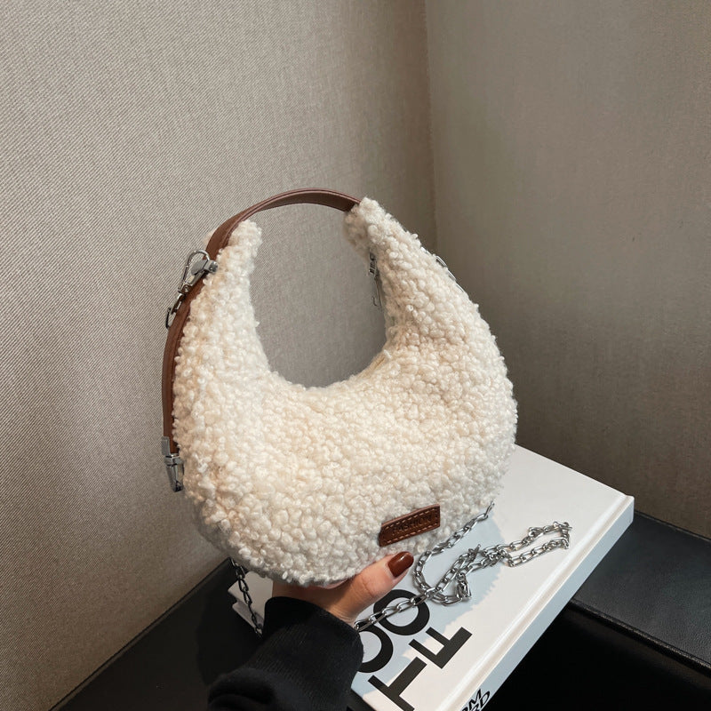 Retro Plush Dumpling Shoulder Bag