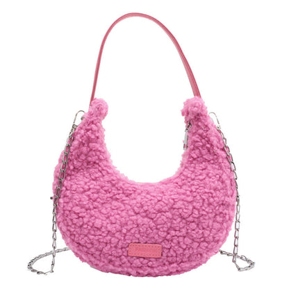 Retro Plush Dumpling Shoulder Bag